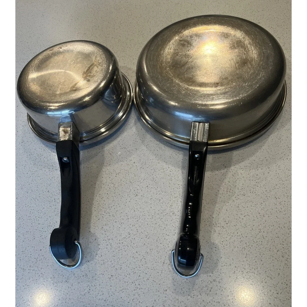 Saladmaster 18-8 Tri-clad Stainless Steel Skillet Fry Pan Set 2 Piece